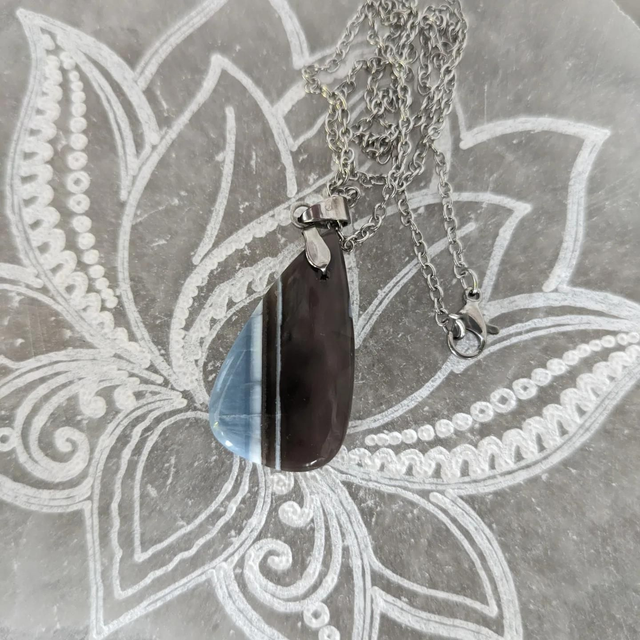 Pendentif Opale Owyhee 🩵🤎
