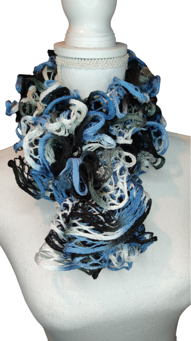 Écharpe dégradé bleu/gris 