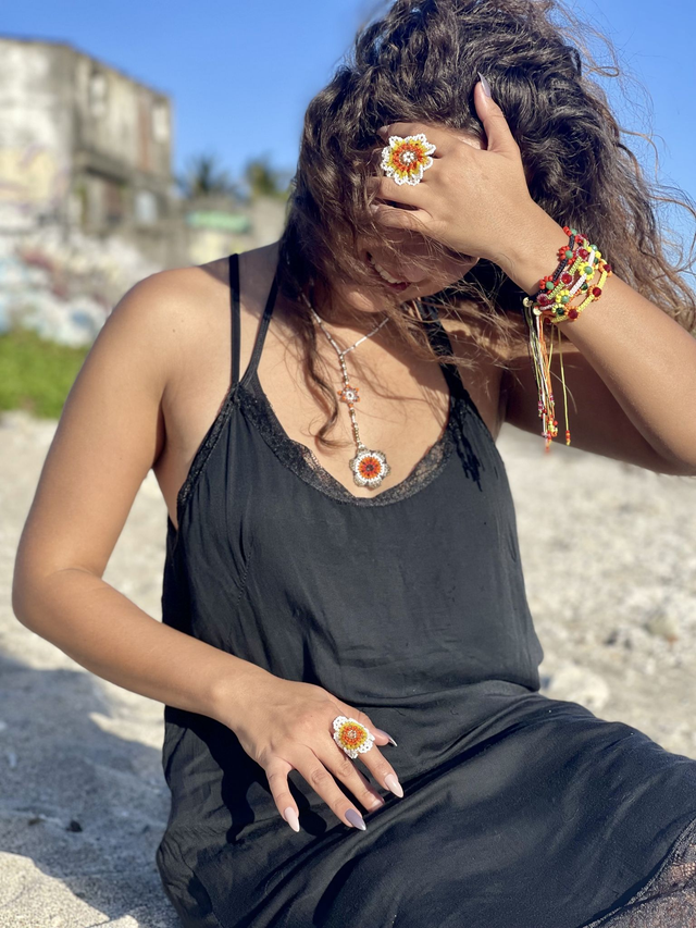 Collier Ras-de-cou Solaya Orange