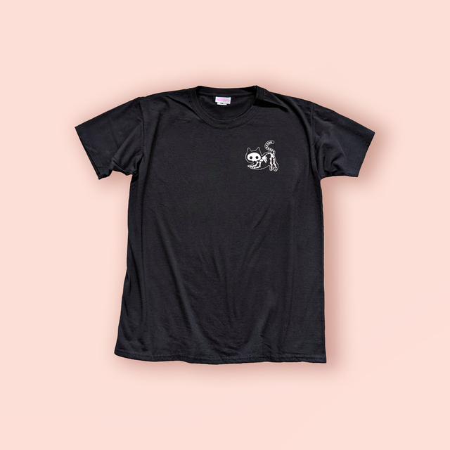 Skeleton Cat Stretch T-Shirt