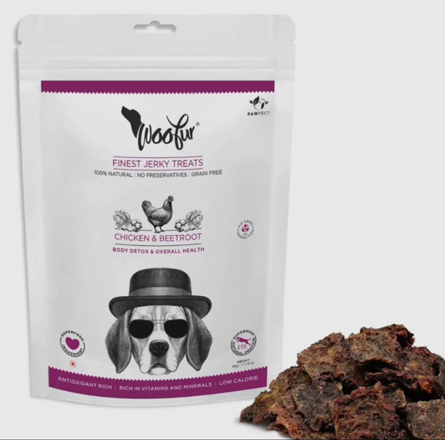 Pawfect Foods | Woofur Jerky Treats | Chicken and Beetroot
