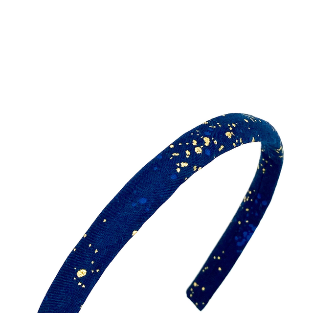 Narrow Alice Band - Navy Metallic Gold Speckle