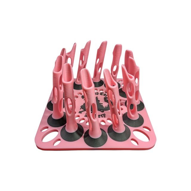 12 Arrow Fletching Stand/ Ground Quiver (Pink and Black)