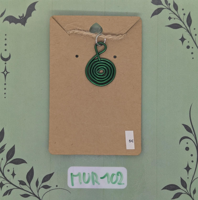 MUR102 Pendentif Spirale Verte