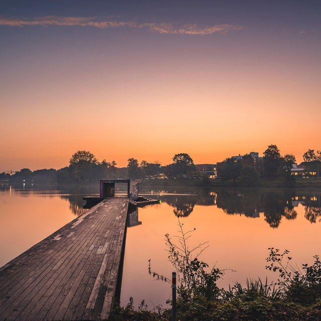 Steg im Abendrot