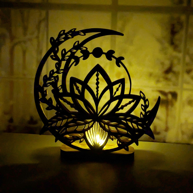 Lune de lotus en chêne