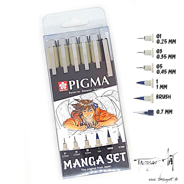 SAKURA - FEUTRES PIGMA MANGA SET - AM015