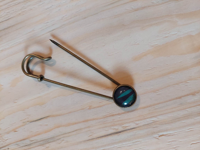 Broche Epingle Rayé vert