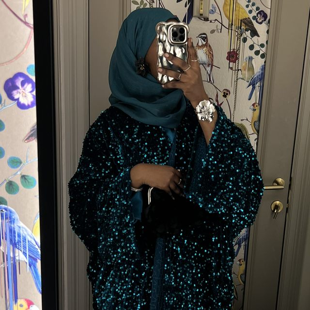 Emerald Sequin Abaya 