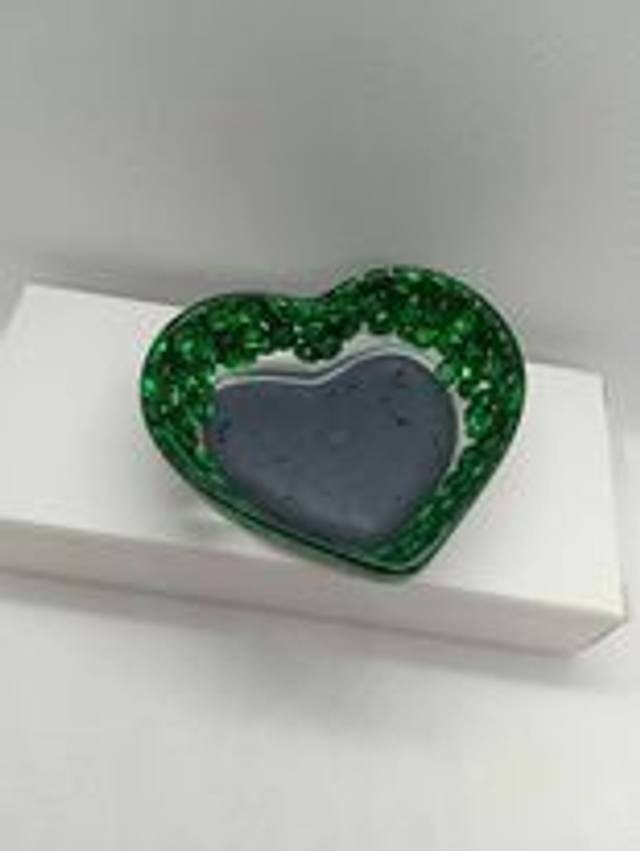 Mini vide poche sequin vert et gris