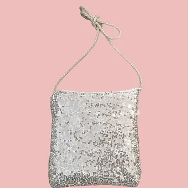Sac pochette sequins dorés
