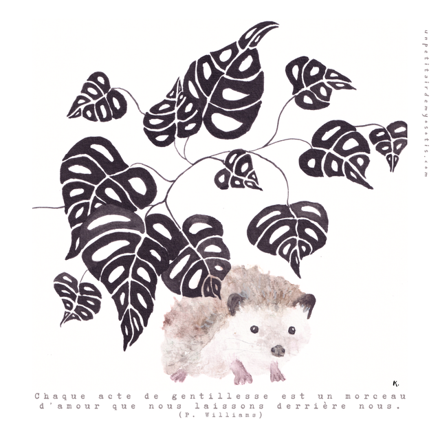 Carte postale &quot;un acte de gentillesse&quot; hérisson