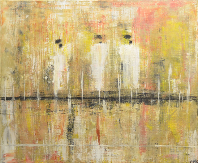 Les passantes de lumiere, Huile sur toile, 65 cm * 54 cm