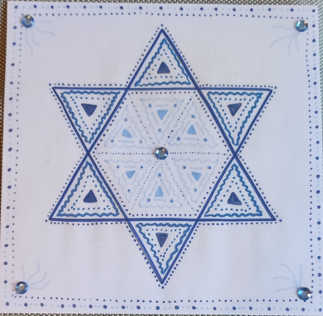 Dessin sceau de Salomon bleu- Protection - Haute vibration