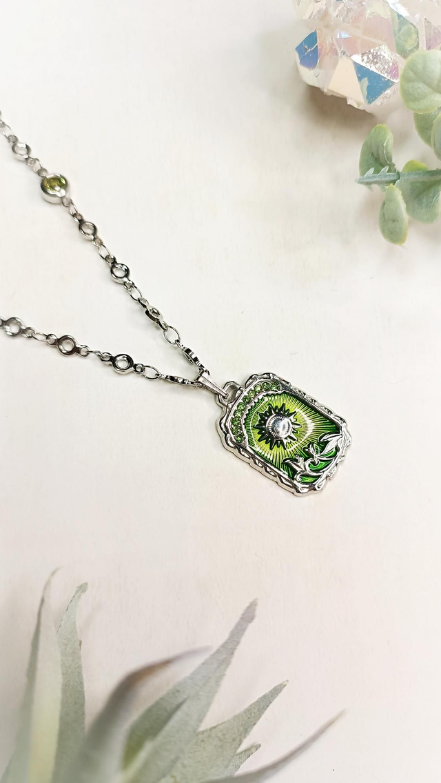 Collier SURYAH - Argenté - Vert Renouveau