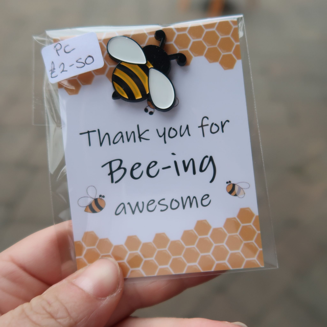 Bee pin badge