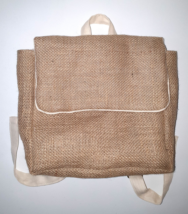 Sac à dos en toile de jute et étamine de coton
