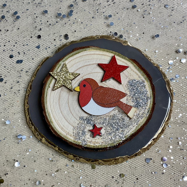 Handmade Christmas magnets with gift bag.