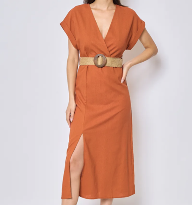 Robe en lin Terracotta 