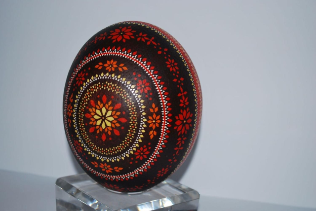 1 Straußenei Färbe- Technik