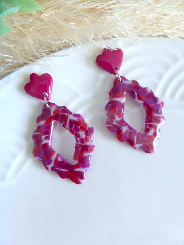 Boucles d'oreilles losanges - Murmures d'automne