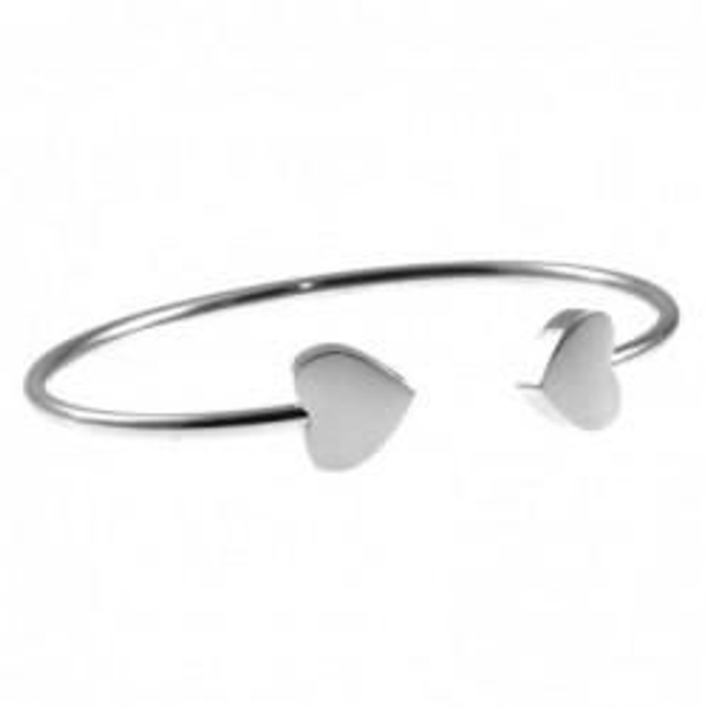 Bracciale donna rigido in acciaio con cuori