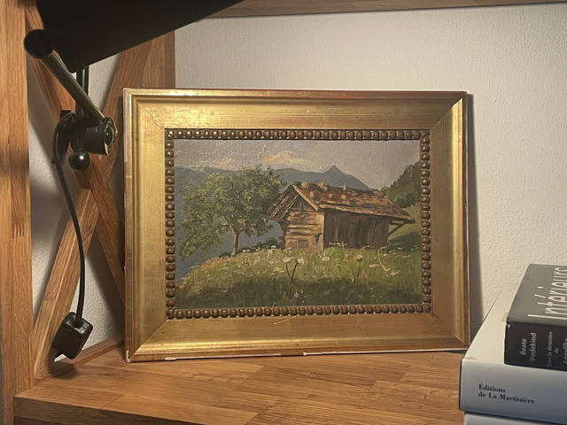 1930 Peinture encadrée Paysage Montagne