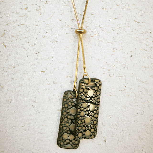 Collier Cravate Nofy "les Jumelles" Galuchat Row