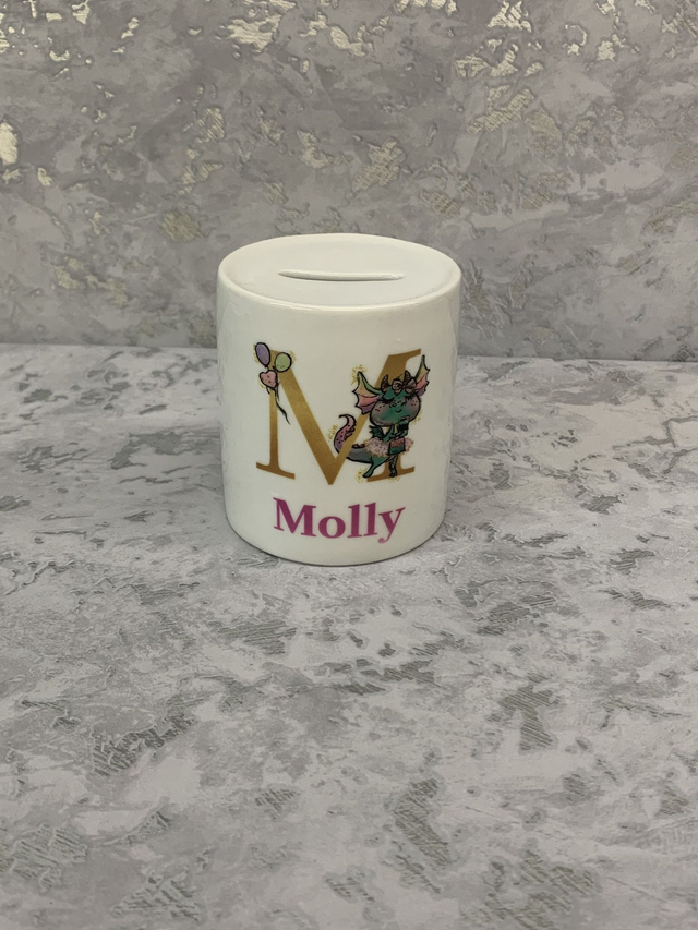  Girls Gold Initial Money Box 