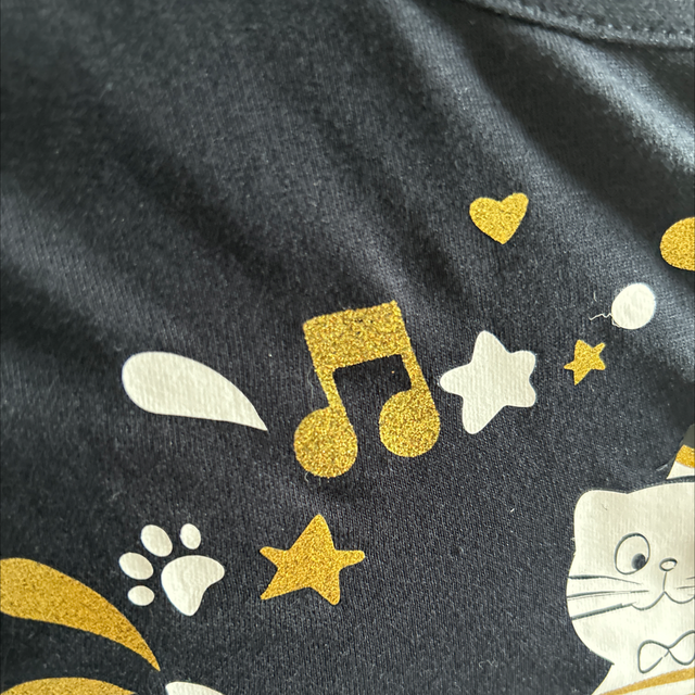 Teeshirt bleu marine en folie paillettes 