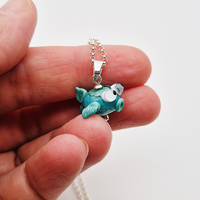 Pendentif Poisson bleu (1)