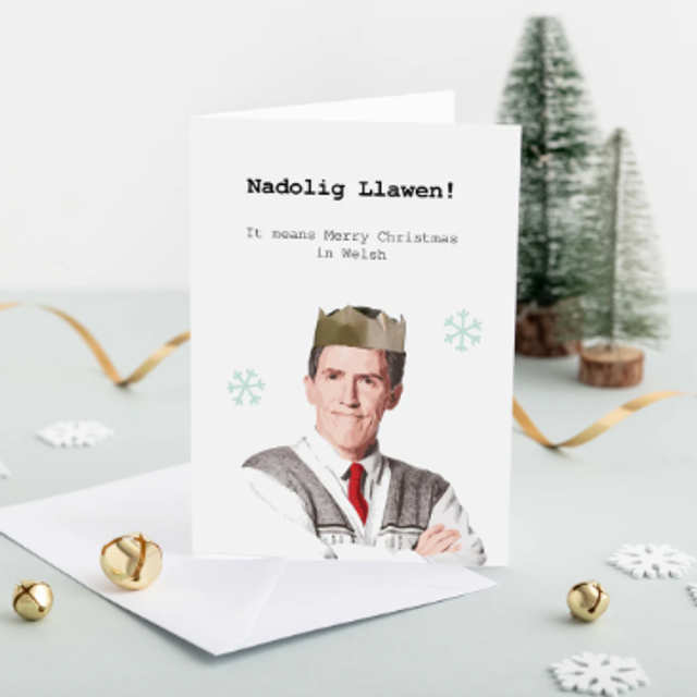 Draenog Designs - Welsh Christmas card 'Nadolig Llawen' Uncle Bryn - Gavin and Stacey
