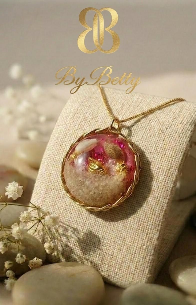 Collier Océan + chaîne inox dorée personnalisé
