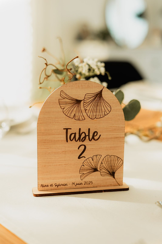 🎨 Nom de table - Collection Ginkgo Bohème