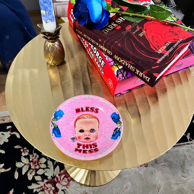 "Bless This Mess" Pink Upcycled Trinket Dish - House of Frisson