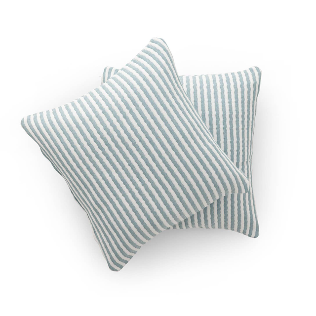 Funda de cojin rayas azul y blanco
