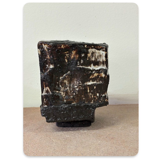 Red#4, 2024. Handbuilt Angular Abstract Vase.