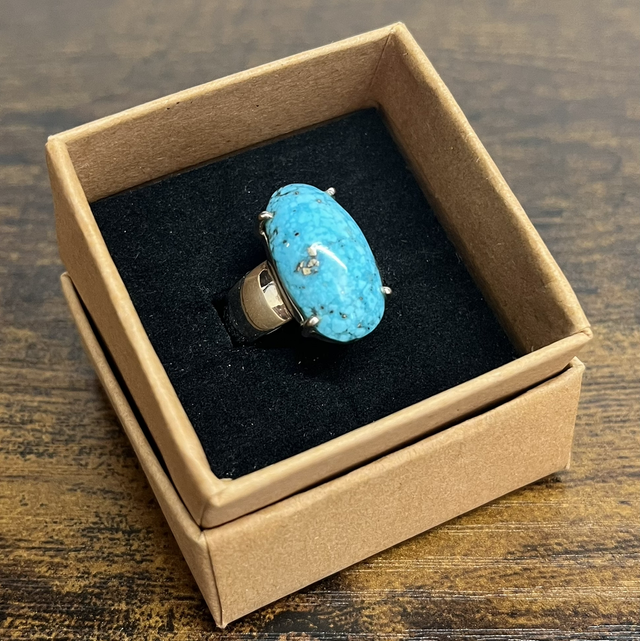 Bague en argent et Turquoise Iranienne - Taille 58