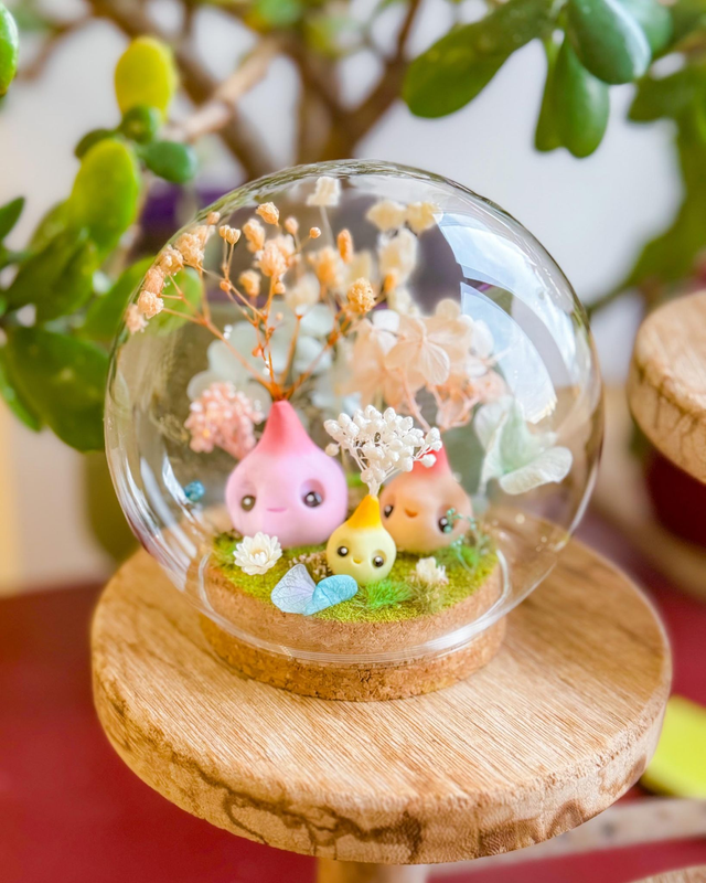 Bulle de p'tites pousses / Rose Printemps / Bulle en verre