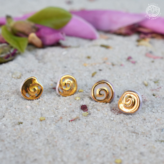 Náušnice puzety Spirály