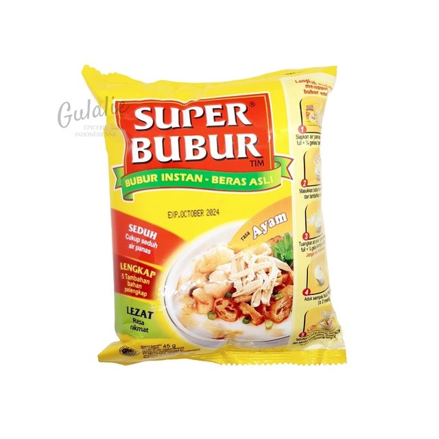 MAYORA Super Bubur Rasa Ayam 45gr - Bouillie de Riz Instantanée Saveur Poulet