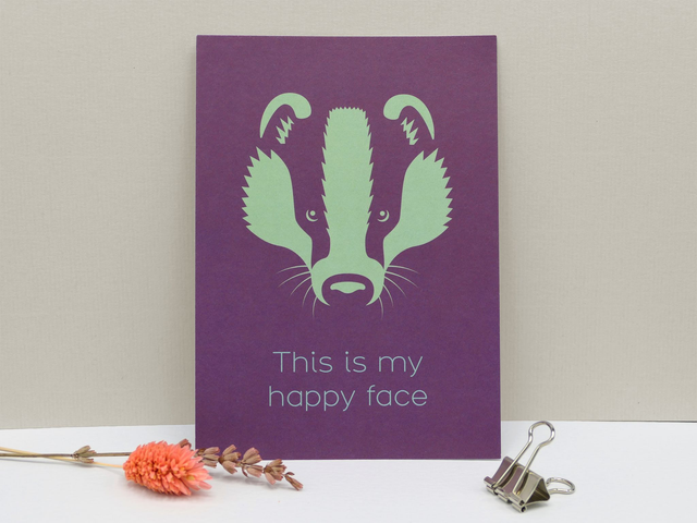 Karte Dachs &quot;This is my happy face&quot;