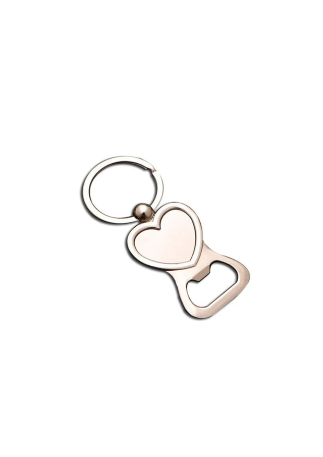 Heart Bottle Opener Metal Keyring