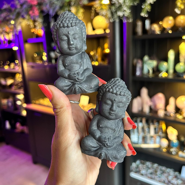 Shungite Buddha Carving