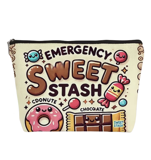 Aufbewahrungstasche mit Reißverschluss in "Emergency Sweet Stash" Design