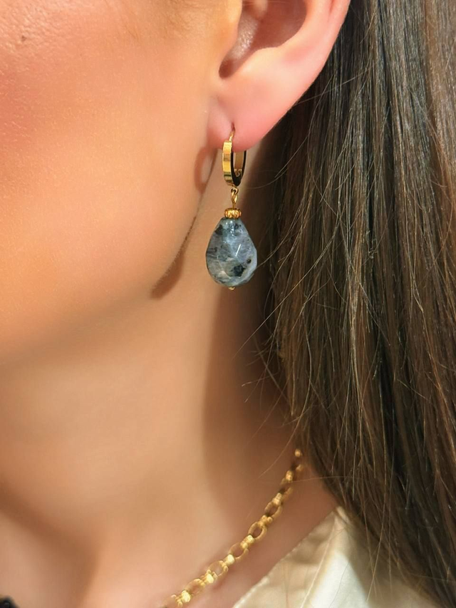 ✨ Dumortierite Hoop Earrings