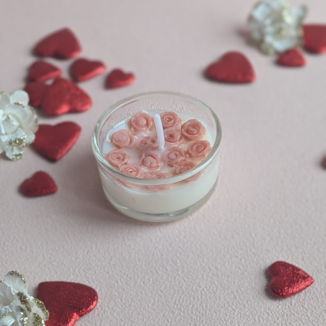 🕯️ Bougie chauffe-plat rose 16g – Jasmin