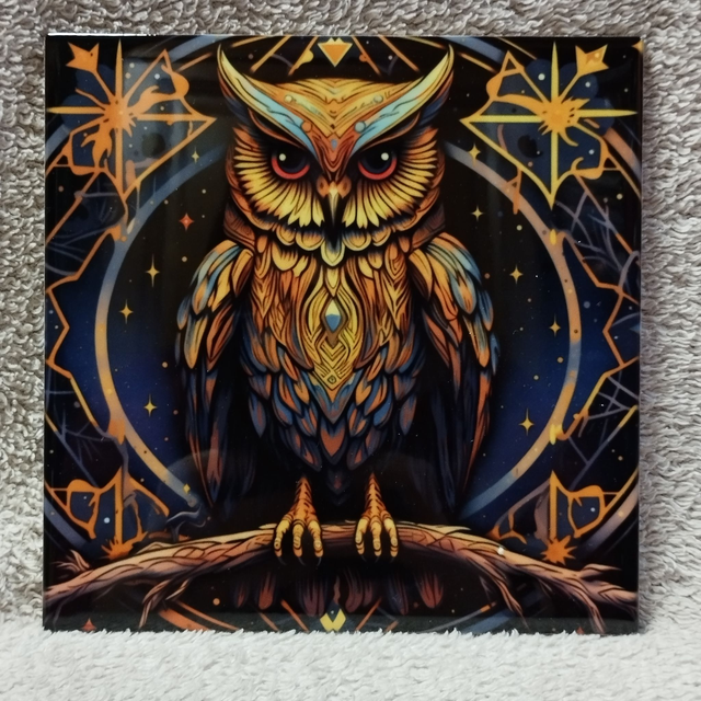 Hibou mandala bleu nuit