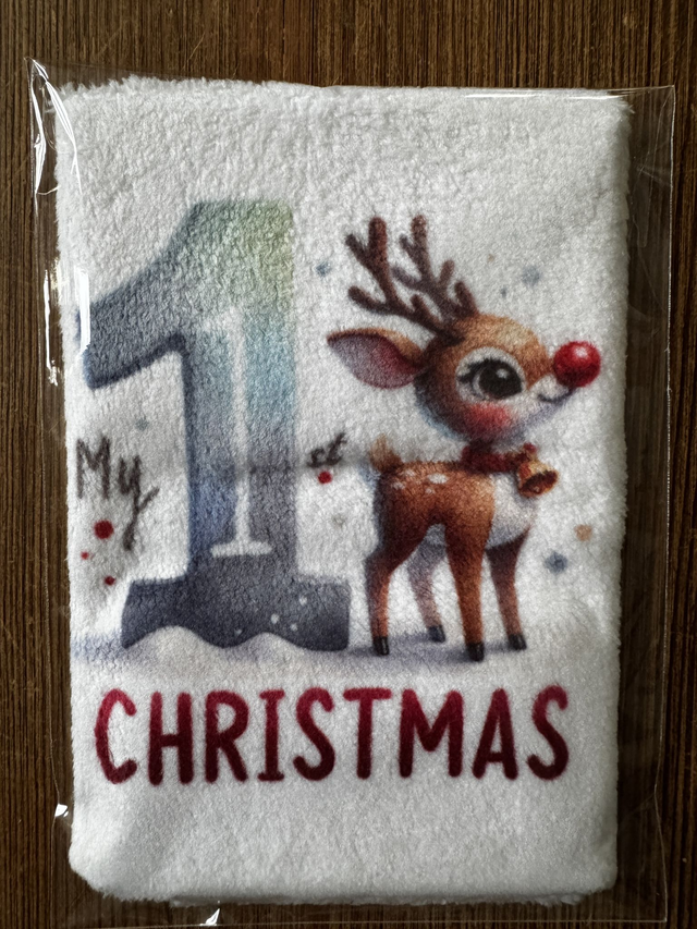 My 1st Christmas Washcloth