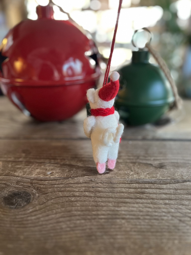 Felt Mouse with Tree Hanging Decoration